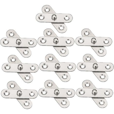 Lot de 10 charnières de porte pivotantes à 360° en acier inoxydable, pour meubles, avec système de positionnement haut/bas (argenté) - yuyu (1/3)