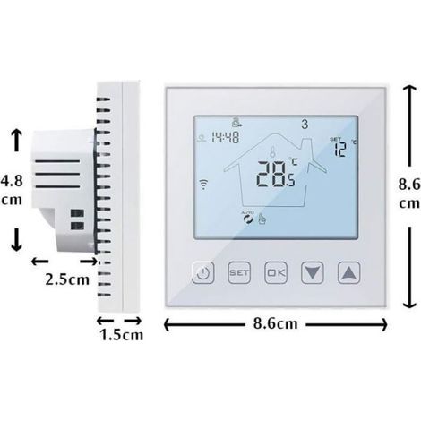 Thermostat connecté WiFi - Compatible Alexa et Google Détection fenêtre ouverte - Chauffage au sol électrique - 16A (1/5)
