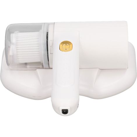 Aspirateur Anti-Acariens Sans Fil USB Rechargeable, Lumière Violette, 20Kpa, Éliminateur d'Acariens Électrique Blanc (1/5)