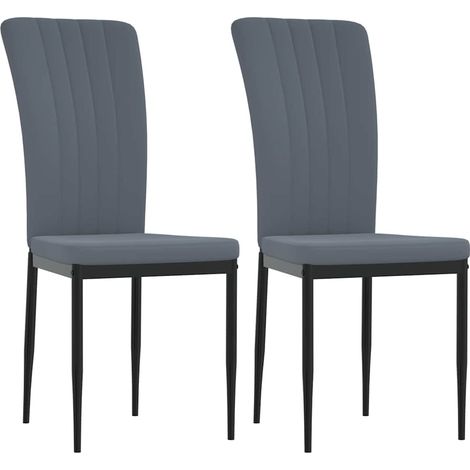 Maison Exclusive - Esszimmerstühle 2 Stk. Dunkelgrau Samt (1/5)