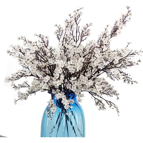 Gypsophila Artificielle - Fleur en Tissu Soyeux avec Tige en Plastique Renforcée et Fil Métallique - Décoration Intérieure Extérieure pour Mariage Bureau Jardin - 6 Pièces (1/5)