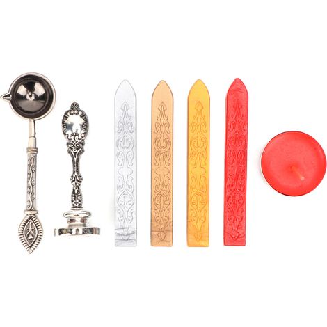 Kit de tampon à cire à cacheter vintage classique, bande de cire à faire soi-même, badge à cire, ensemble d'accessoires pour tampon à cacheter