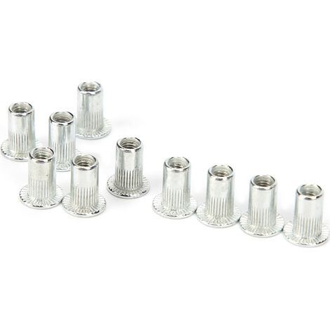 Kit de 100 écrous à sertir à extrémité ouverte, inserts filetés creux, quincaillerie de fixation, fournitures industrielles M3x20 (1/5)