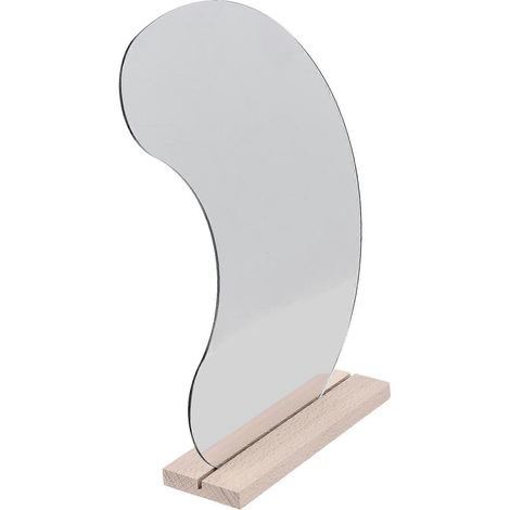 Miroir cosmétique à base en bois, miroir de bureau compatible avec un usage quotidien, en acrylique. (1/5)