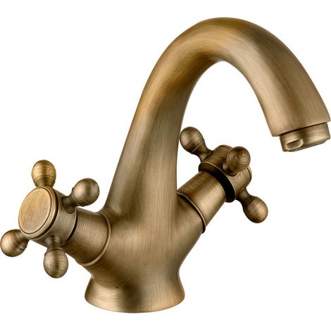 Rubinetto per lavabo monoblocco serie Classic in Antique