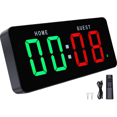 Minuterie de gym à grand écran LED de 12 pouces pour exercices et entraînements, avec télécommande, pour le sport, le yoga, le garage et les salles de classe (1/5)