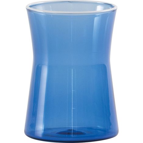 Zafferano Set 4 Bicchieri Tumbler Collezione Classy in Vetro Borosilicato Soffiato a Mano Colore Bluino Design Geometrico Elegante per Tavola Chic