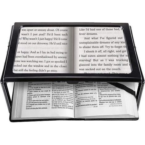 A4 Pleine Page Loupe de Lecture Loupe Sur Pied Rectangulaire Mains Libres avec 12 LED Lampe Lentille de Grossissement 2.5X pour Lire pour les Personnes âgées Les Aînés et Les Malvoyants