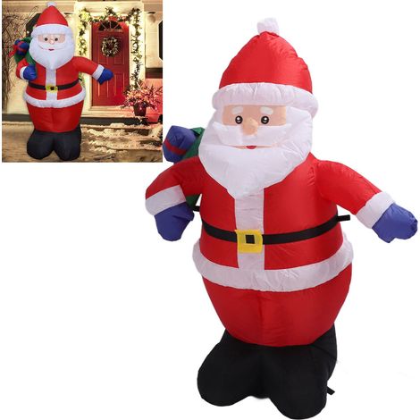 Décorations de Noël, accessoires de mise en scène, sac à dos gonflable de 1,2 m avec lumières, Père Noël, norme européenne 220 V (1/5)