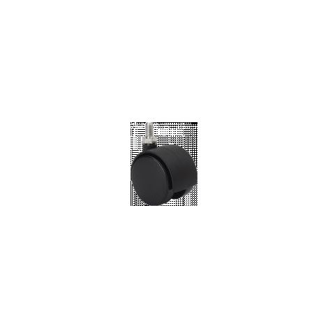 rueda giratora espiga roscada m8x15 420-050-61 nylon negro eje liso (1/4)