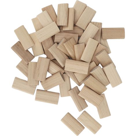 Lot de 50 tenons domino en hêtre 6x40 mm pour jonction meubles menuiserie bricolage (1/5)