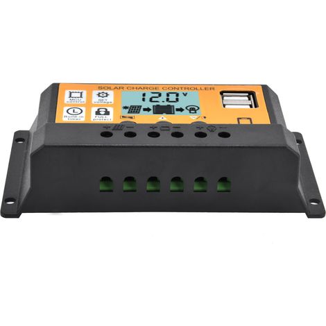 Intelligenter Laderegler für Solarmodule mit zwei USB-Anschlüssen, 3-stufigem PWM-Laderegler (12 V/24 V, 10 A) (1/5)