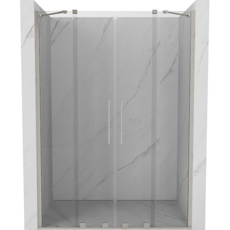 Mexen Velar Duo porte de douche coulissante 140 cm, transparent, nickel brossé - 871-140-000-02-97 (1/5)