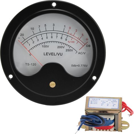 120-mm-VU-Meter aus Aluminiumlegierung (12 V), mit feinfühliger Nadel und stabiler Leistung, schwarze VU-Pegelanzeige (1/5)