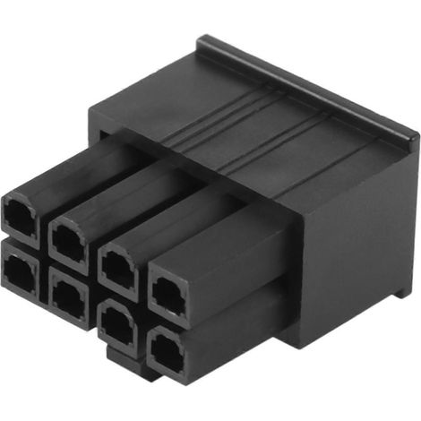 Connecteurs d'alimentation PCI-E mâles 8 broches (60 x 4,2 mm) dans un boîtier en plastique, compatibles avec les PC, les cartes graphiques ATX et les GPU. Noir. (1/5)