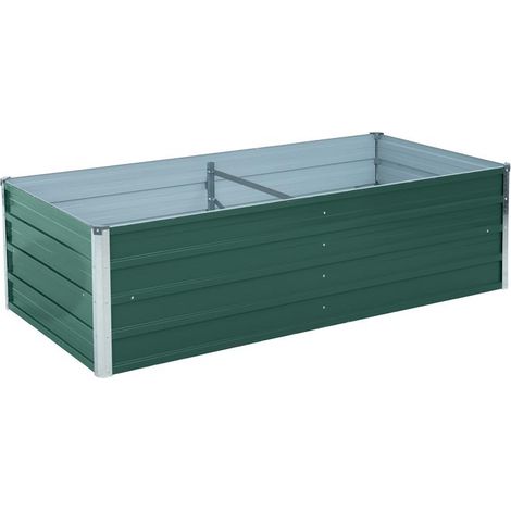 Hochbeet Pflanzbeet Metall Gemüsebeet Pflanzkasten Stahl Beet Blumenbeet Garten RAL6005 (Moosgrün) / 160x80x45 cm