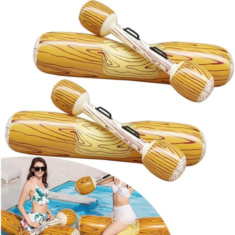 2 PCS Bouee Piscine Adulte, 2 in 1 Matelas Gonflable Piscine, Portable Hamac d'eau Gonflable, Fauteuil Gonflable, Manuelle Jouets de Piscine pour Plage Partie Vacances (1/5)