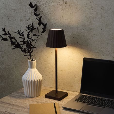 Lampe - HOME DECO FACTORY - Rechargeable USB - Bois foncé (1/5)