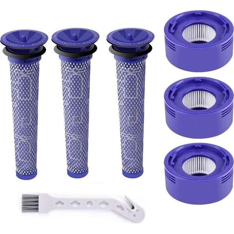 Filtres pour Dyson V8,V7,3 Pré-filtres et 3 Post-filtres pour Dyson V7 V8 Absolute Animal Motorhead Aspirateur, Rechange les Pièces 965661-01 ,967478-01 (1/4)