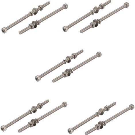10PCS M4x100mm 304 vis tête moletée écrou boulon avec rondelle (1/5)