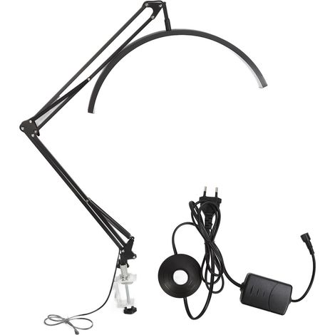 Lampe LED de protection oculaire pour nail art, extension de cils, tatouage et beauté lampe de table à pince en forme de demi-lune en U lampe de bureau pour étudier et lire (norme européenne). (1/5)