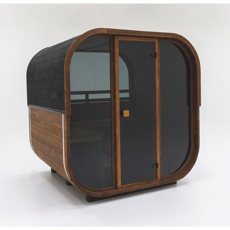 Hekla Cube 250 Außensauna Würfelsauna aus Thermo-Fichte 250 x 235 x 225 cm (1/5)