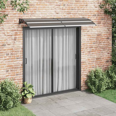 Marquise-Auvent de porte Noir 240x75 cm PC (1/5)
