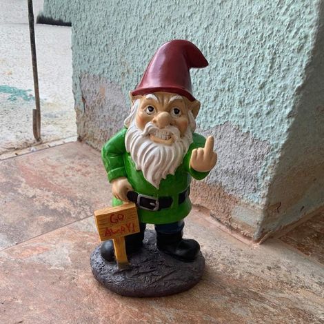 Nain de Jardin,Décoration de Jardin drle GNOME Homme,Nain de Jardin Doigt d'honneur,Nain de Jardin Humour,Sculpture de Jardin en résine de Jardin extérieur