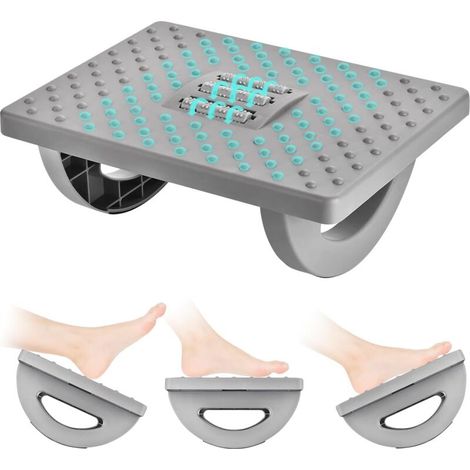 Repose-pieds de bureau réglable et ergonomique, avec rouleaux de massage pour un confort optimal des jambes. (1/5)