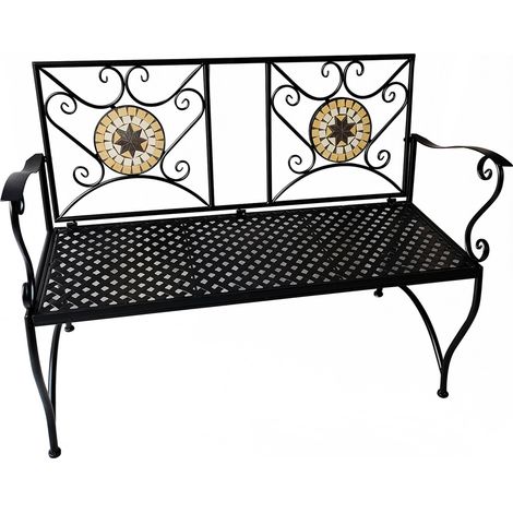 PANCHINA DECORO MOSAICO 'ESMERALDA' cm 116 x 56 x h.90  - LIF