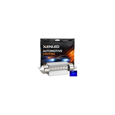 1 x AMPOULE C10W T10.5x43 42mm 8 LED BLEU Super Canbus 80Lms XENLED - PALLADIUM (1/5)