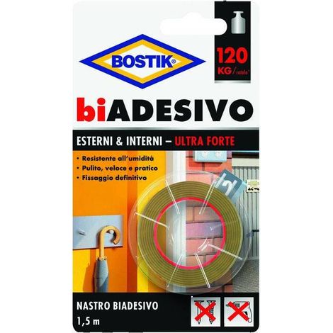 6 x BOSTIK NASTRO BIADESIVO ESTERNIINTERNI 19MMX1,5M BL