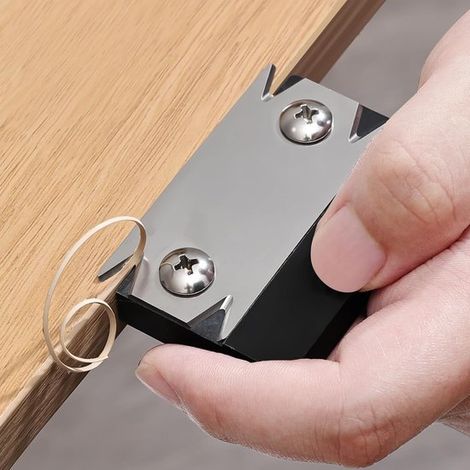 Affûteuse de chants Sander Shop - Mini affleureuse et coupeuse de chants améliorée 2024, lame en acier inoxydable, outil durable pour le placage de chants en bois, PVC et ABS. (1/5)