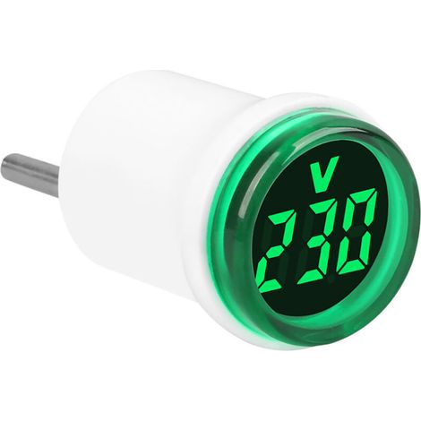 Voltmètre AC domestique à affichage numérique, type fiche ronde européenne, avec voyant indicateur, mesure précise,vert (1/5)