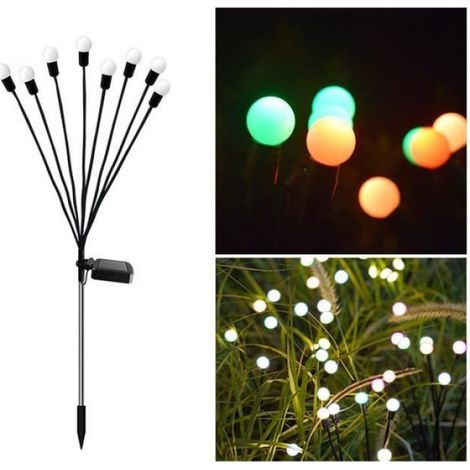 Guirlande lumineuse - - Multicolore - Énergie solaire - 8 ampoules - IP65 (1/4)