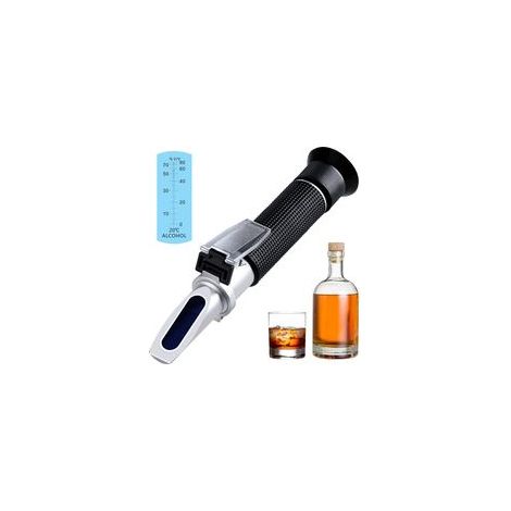 Réfractomètre d'alcool deHaute Précision 0-80% v/v, Outil de Mesure de la Teneur en Alcool Portable, Compteur d'alcool Réfractomètre Portable pour Bourbon Vodka Gin Whisky Scotch etc. (1/5)