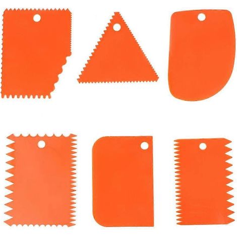 Set mit 6 Kunststoff-Tonschabern, Modellier- und Heimwerkerwerkzeugen, Keramikschaber mit gezahntem Griff.