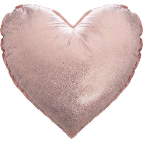 Coussin coeur effet satiné - 37 x 37 cm - Rose - Livraison gratuite (1/3)