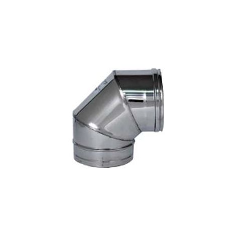 GOMITO A 90  ° ACCIAIO INOX AISI 304 MONOPARETE SPESSORE MM.05   EE ¸ mm.200