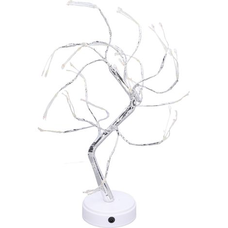 LED-Kupferdraht-Lichterkette, dekorative künstliche Zweigleuchte mit Touch-Schalter, Nachtlicht, Zweigdekoration, Silber, 108L (1/5)