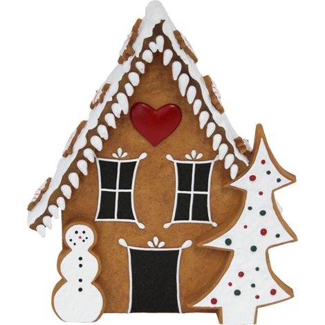 Dekofigur Pfefferkuchenhaus klein 31 x 25 x 5 cm Weihnachtsfigur