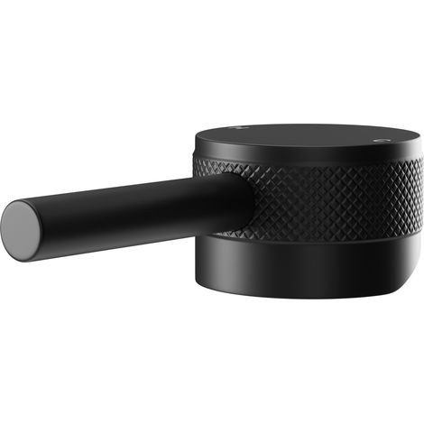 Colore Matt Black Industrial Style Mono Basin Mixer Half Knurled Tap Head (1/5)