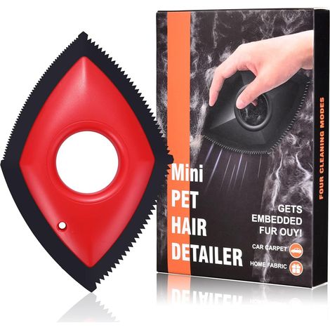 1 Brosse épilation silicone plastique rouge pour voiture canapé tapis meubles (1/5)