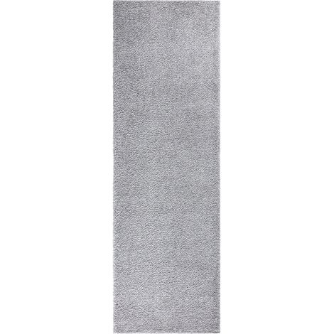 Tapis à Poils Longs doux SOFTY, Tapis de Salon, Chambre, Couloir (Gris Souris - 80x300cm) (1/5)
