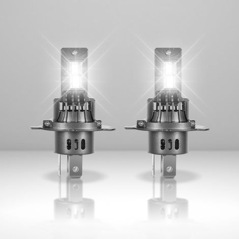 Wolketon Set di 2 Lampadine LED H4 Fari Auto 30W 12V 2500LM 6500K Bianco Freddo Anabbaglianti Abbaglianti Ricambio