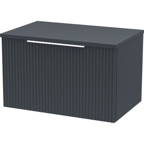 Bathroom Vanity Unit Wall Mounted Storage Cabinet Anthracite 600mm Drawer Modern (1/2)