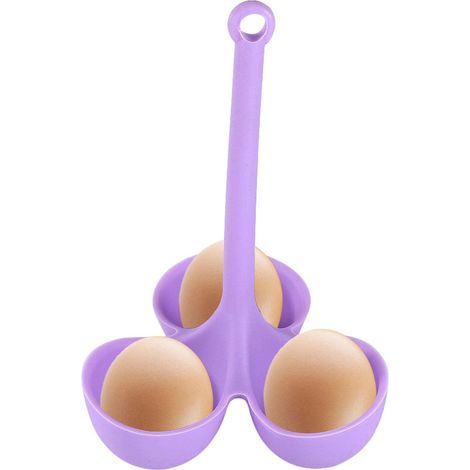 Coquetiers en Silicone - Support pour Œufs Durs Résistant à la Chaleur - Cuiseur et Pocheur avec 3 Grilles - Outil de Cuisine Créatif (1/5)