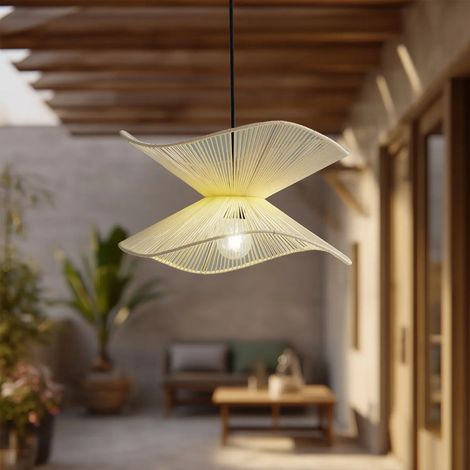 [GEBRAUCHT] B-Ware Lindby Außenpendelleuchte Hängelampe Valdorin Beige Baumwolle Ip44