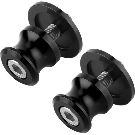 2 pièces 8mm Moto CNC Béquille Arrière Patins de Bras Oscillant Bobines Support de Swingarm (Noir) (1/5)