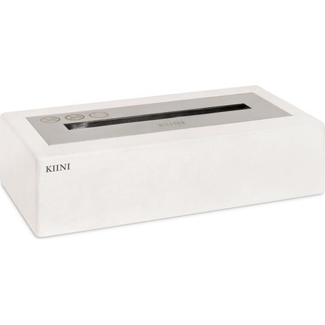 KIINI IMARA Freistehender Biokamin Tisch-Biokamin + 1L ethanolfrei Weiß (1/4)